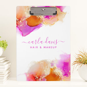 Carpeta De Pinza Guión de firma Tinta alcohólica rosa naranja