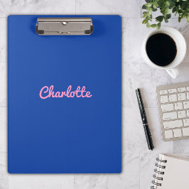Carpeta De Pinza Guión Giratorio del nombre personalizado rosa azul