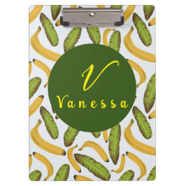 Carpeta De Pinza Guión monograma de hoja plástica tropical