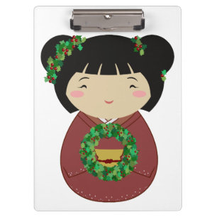 Carpeta De Pinza Guirnalda del navidad de Kokeshi