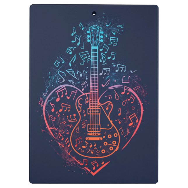 Carpeta De Pinza Guitar Heart (Reverso)
