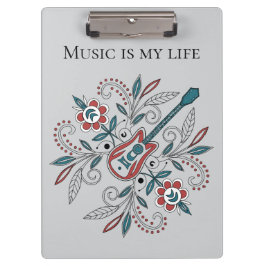 Carpeta De Pinza Guitarra Boho Rock’n’Roll con flores