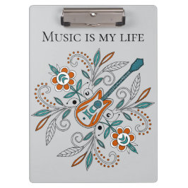 Carpeta De Pinza Guitarra Boho Rock’n’Roll con flores
