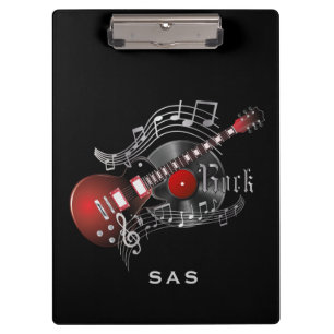 Carpeta De Pinza Guitarra de Rock - Rojo - Monograma