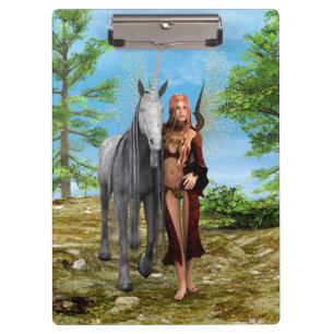 Carpeta De Pinza Hada con unicornio