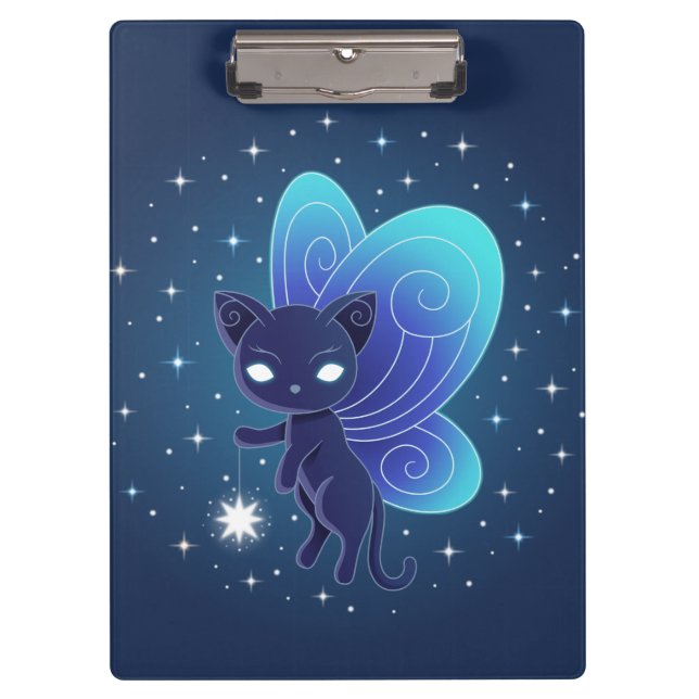 Carpeta De Pinza Hada Pixie Gato Estrella Nocturna (Anverso)