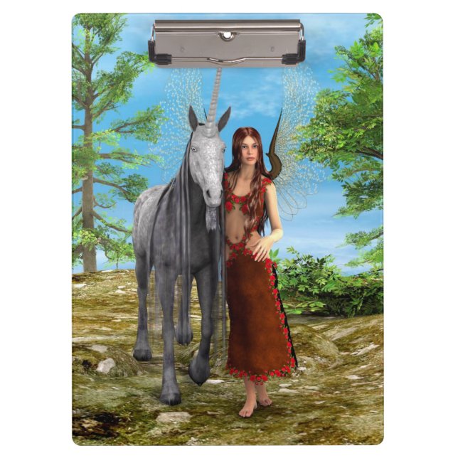 Carpeta De Pinza Hada y Unicornio (Anverso)