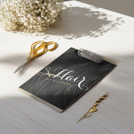Carpeta De Pinza Hair Salon Hairstylist modernas tijeras de oro neg