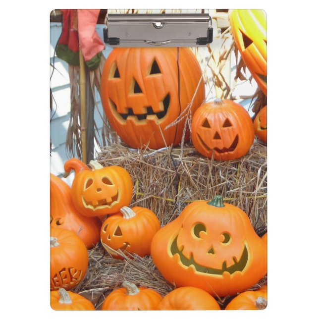 Carpeta De Pinza Halloween calabazas de calabazas de naranja de lin (Anverso)