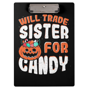 Carpeta De Pinza Halloween Comerciará Hermana Por Candy