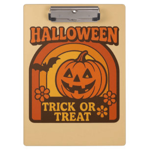 Carpeta De Pinza Halloween de truco o truco vintage de los años 70