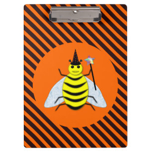 Carpeta De Pinza Halloween Magic Bee Witch Naranja y Black Stripes