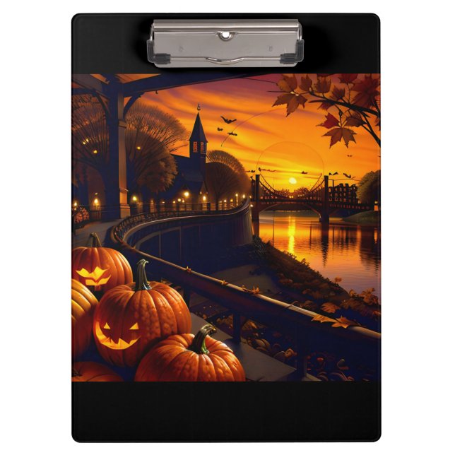 Carpeta De Pinza Halloween Paisaje Dos (Anverso)