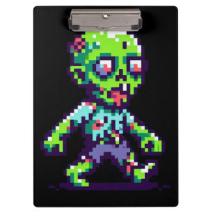 Carpeta De Pinza Halloween zombie divertido de 8 bits
