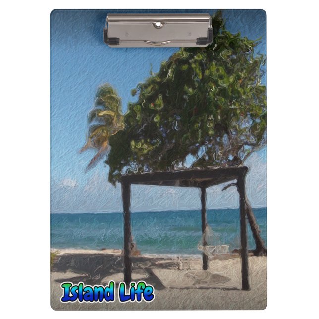 Carpeta De Pinza Hamaca en la playa (Anverso)