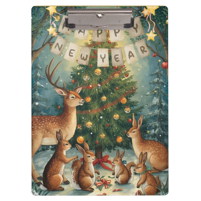 Carpeta De Pinza Happy New Year Woodland Animal (Anverso)