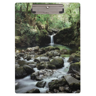 Carpeta De Pinza Hawái, Maui, Una cascada fluye hacia la Piscina Az