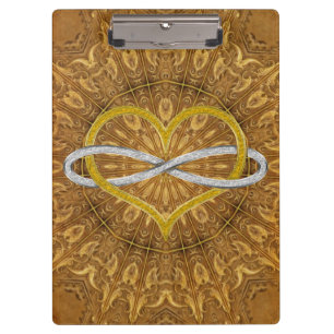 Carpeta De Pinza Heart Infinity Gold Silver
