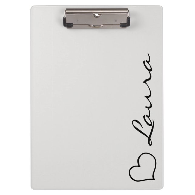 Carpeta De Pinza Heart Your Name Script Custom Gift Clipboard (Anverso)