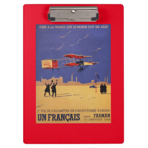 Carpeta De Pinza Henry Farman vuela en Issy-les-Moulineaux