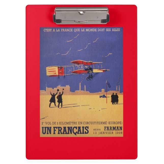 Carpeta De Pinza Henry Farman vuela en Issy-les-Moulineaux (Anverso)
