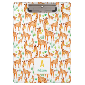 Carpeta De Pinza Hermosa acuarela Giraffe Animal Personalizado