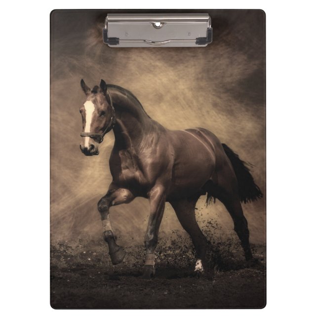 Carpeta De Pinza Hermosa almohada de caballo marrón (Anverso)