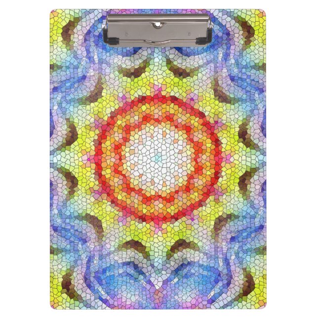 Carpeta De Pinza Hermosa flor de sol mosaico brillante (Anverso)