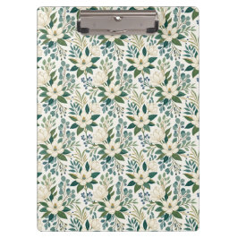 Carpeta De Pinza Hermosas flores blancas modernas y bayas