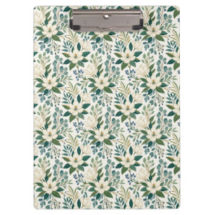 Carpeta De Pinza Hermosas flores blancas modernas y bayas
