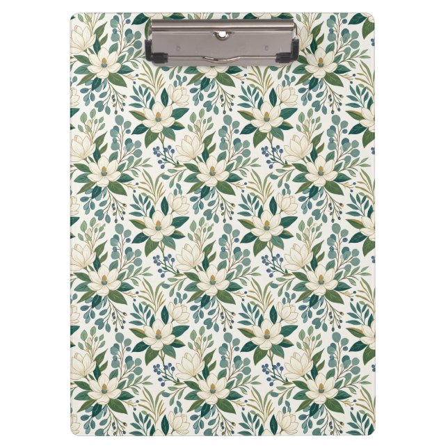 Carpeta De Pinza Hermosas flores blancas modernas y bayas (Anverso)