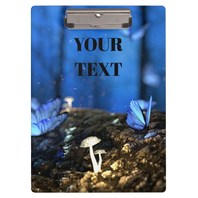 Carpeta De Pinza Hermosas mariposas en bosque de fantasía (Anverso)