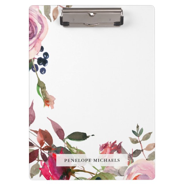 Carpeta De Pinza Hermoso borde y nombre floral (Anverso)