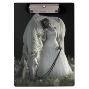 Carpeta De Pinza Hermoso caballo blanco