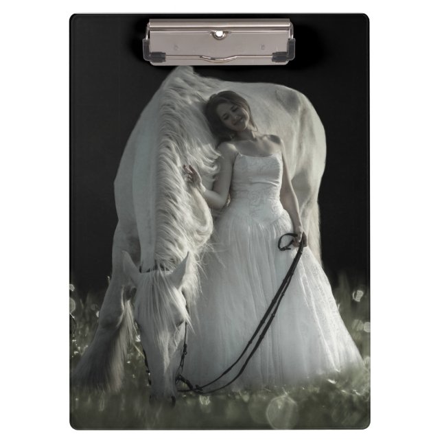 Carpeta De Pinza Hermoso caballo blanco (Anverso)