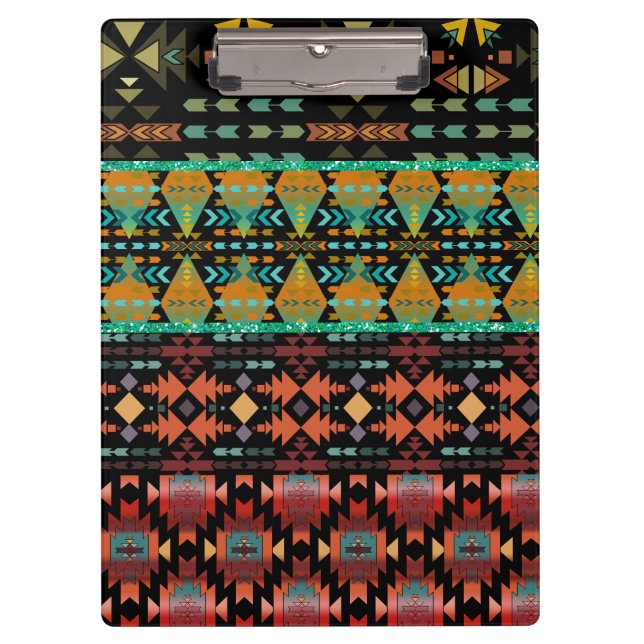 Carpeta De Pinza Hermoso Patrón de Cuchillo de Estilo Suroeste (Anverso)