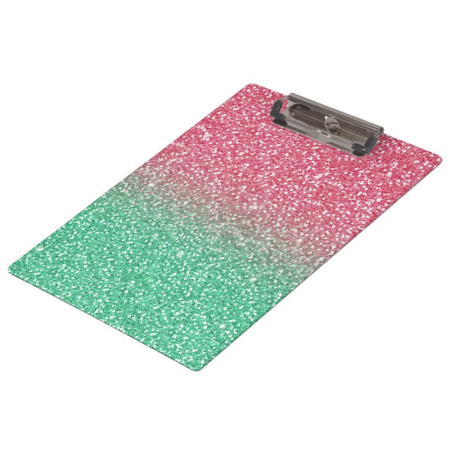 Carpeta De Pinza Hermoso purpurina de imitación verde trendypink (Angular)