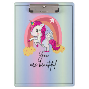 Carpeta De Pinza Hermoso unicornio mágico