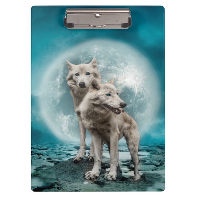 Carpeta De Pinza Hermosos lobos blancos (Anverso)