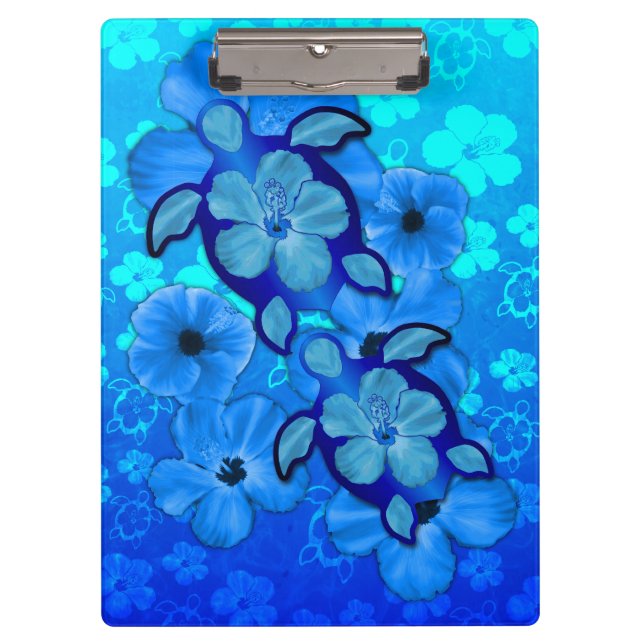 Carpeta De Pinza Hibisco y tortugas azules de Honu (Anverso)