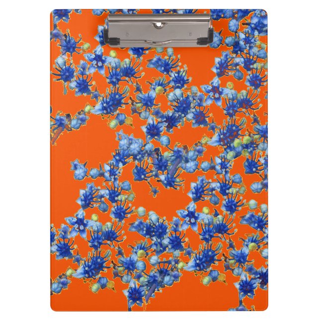 Carpeta De Pinza hidrangea naranja y azul (Anverso)