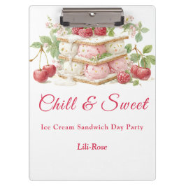 Carpeta De Pinza Hielo Crema Sandwich Day Watercolor