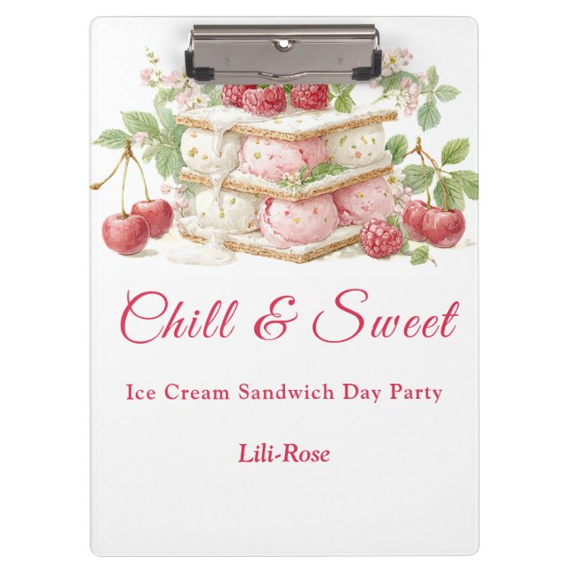 Carpeta De Pinza Hielo Crema Sandwich Day Watercolor (Anverso)