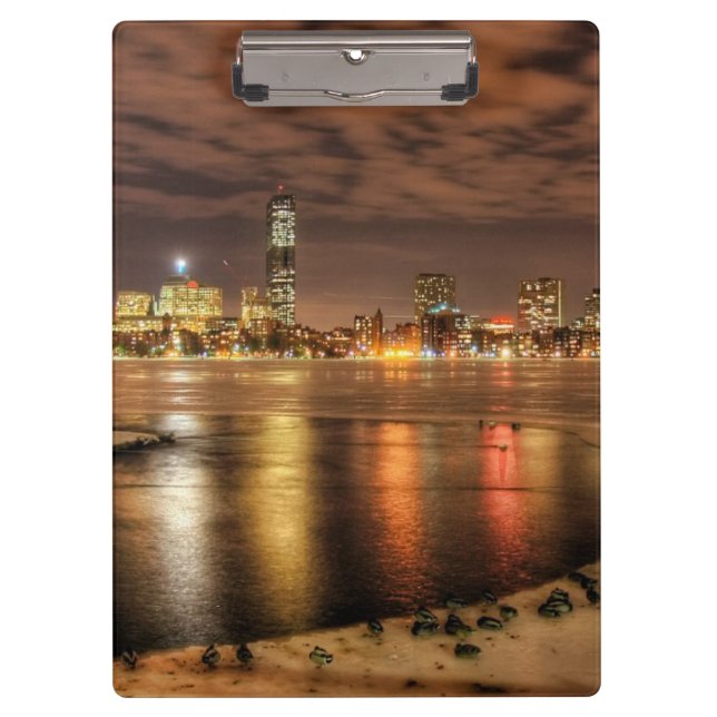 Carpeta De Pinza Hielo derretido parcialmente en el río Charles en (Anverso)