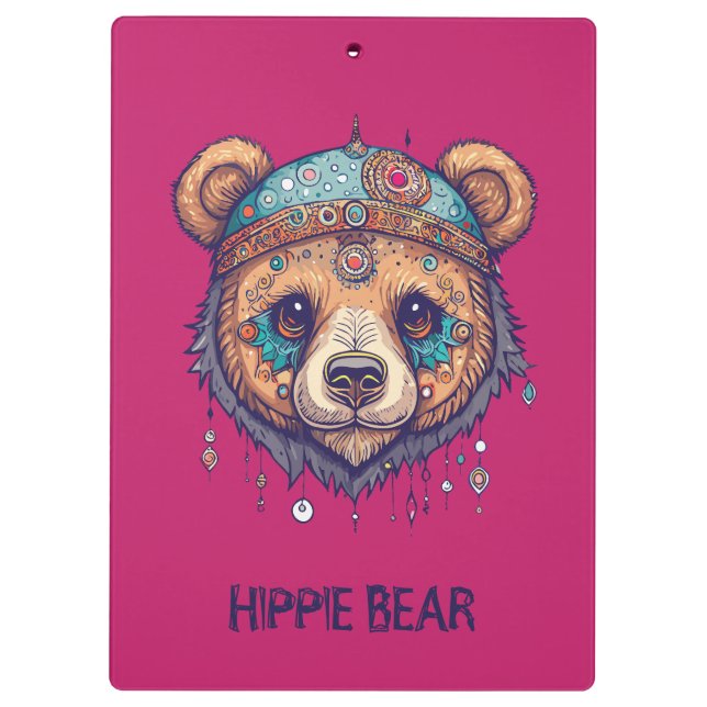 Carpeta De Pinza Hippie Bear (Reverso)