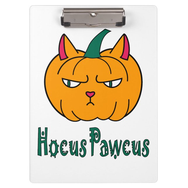 Carpeta De Pinza Hocucus pawcus Halloween calabaza ginger cat magia (Anverso)