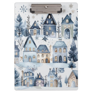 Carpeta De Pinza Hogares de Navidades de la Tierra del Invierno Cum