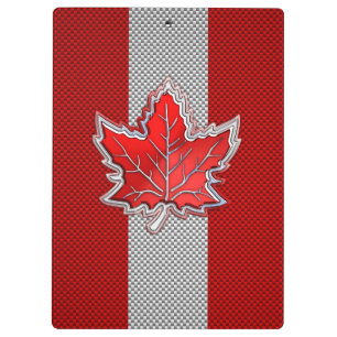 Carpeta De Pinza Hoja de arce roja canadiense al estilo de la fibra