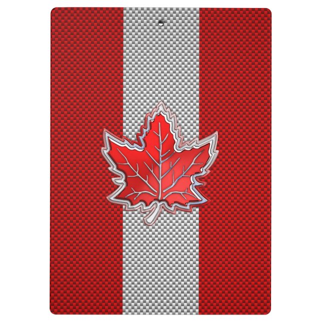 Carpeta De Pinza Hoja de arce rojo canadiense en la impresión de fi (Reverso)