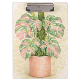 Carpeta De Pinza hoja de monstera de tartán rosa escocesa Escocia